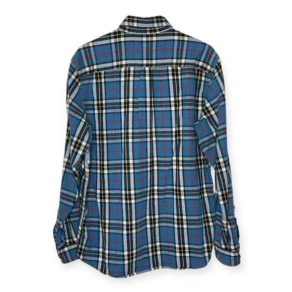 L.L. Bean Flannel Shirt Blue Traditional Fitted Plaid Button Down Men’s Size Med - Picture 2 of 8